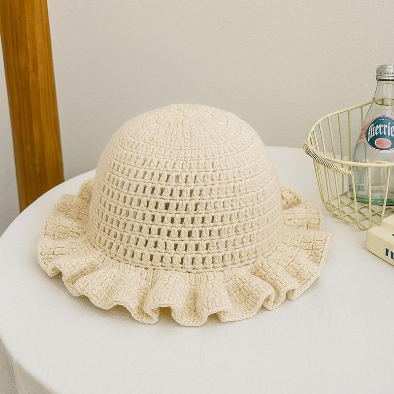 Ahouws Crochet Bucket Hat Women Trendy Knit Floppy Cap Cute Boho Handmade Beanies Outdoor Boho Travel Fishing Hat - Image 2